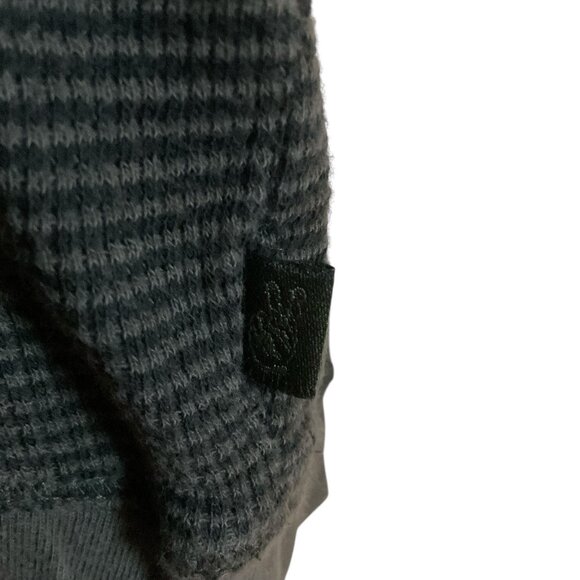 John Varvatos Men's Size M Green Thermal Hoodie Sweater Pullover Top v-neck warm - Picture 4 of 11